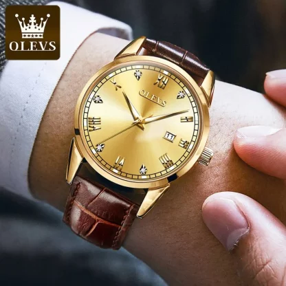 Olevs- 6898 Quartz Watch-Golden