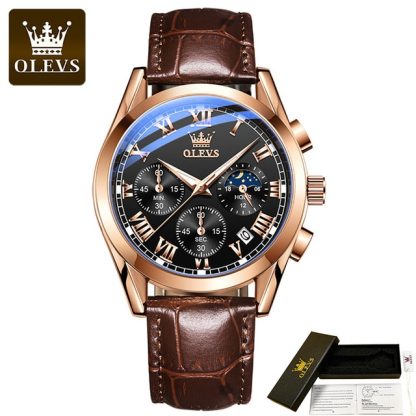 OLEVS 2871 Luxury Wrist Watch Coffee