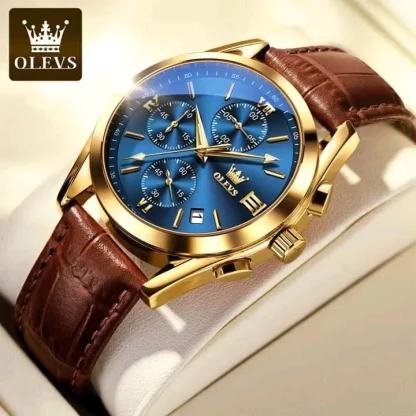 OLEVS 2871 Luxury Fitness Wrist Watch Blue