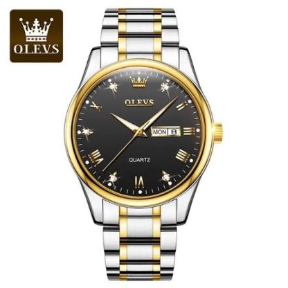 Genuine Olevs 6630 (silver-black) Stainless Steel Men Watch